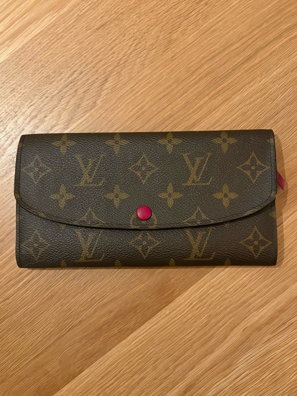 Authentic Louis Vuitton Monogram Fuchsia Emilie Wallet
